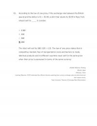 International Business Chapter 10 According The Law One Price The Exchange Rate Between The British Pound
