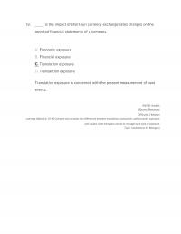 International Business Chapter 10 The Impact Shortrun Currency Exchange Rates Changes The Reported Financial Statements Company