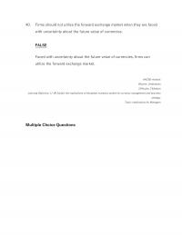 International Business Chapter 11 Firms Should Not Utilize The Forward Exchange Market When They Are Faced