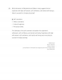 International Business Chapter 19 Which Dimension Mendenhall And Oddous Study Suggests That Expatriate With High Selfesteem