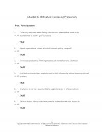 Human Resources Chapter 5 Motivation Increasing Productivity True False Questions Truly Motivated Means Feeling Desire