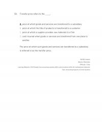 International Business Chapter 20 Transfer Price Refers The Price Which Goods And Services Are Transferred Subsidiary