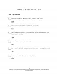Human Resources Chapter 7 People Groups And Teams True False Questions Grapevine Network Organization Typically
