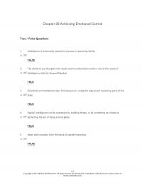 Human Resources Chapter 8 Achieving Emotional Control True False Questions Intelligence Exclusively Based Persons Reasoning