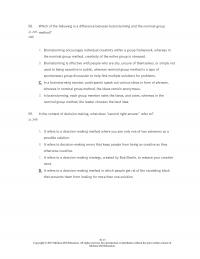 Human Resources Chapter 10 Which The Following Difference Between Brainstorming And The Nominal Group Method Brainstorming