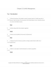 Human Resources Chapter 11 Conflict Management True False Questions American Business The Workplace Contains Greater