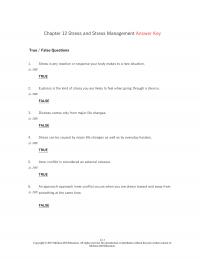 Human Resources Chapter 12 Stress And Stress Management Answer Key True False Questions Stress Any