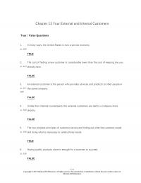 Human Resources Chapter 13 Your External And Internal Customers True False Questions Many Ways The
