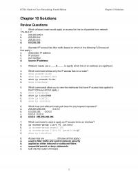 Networking Chapter 10 Homework Ccna Guide Cisco Networking Fourth Edition Solutions Solutions Review Questions