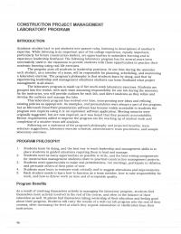 Civil Engineering Lecture Note Construction project management Laboratory program Academic studies tend to put students