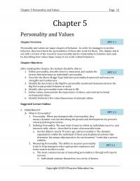 Human Resources Chapter 5 Personality And Values Page Personality And Values Overview Ppt