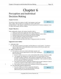 Human Resources Chapter 6 Perception And Individual Decision Making Page Perception And Individual Decision