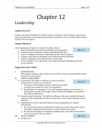 Human Resources Chapter 12 Leadership Page Leadership Overview Leaders Can Make The Difference
