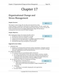 Human Resources Chapter 17 Organizational Change And Stress Management Page Organizational Change And Stress