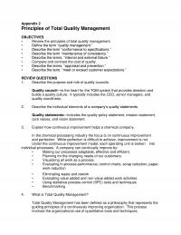 Industrial Engineering Appendix N Appendix Principles Total Quality Management Objectives Review The Principles Total Quality Management