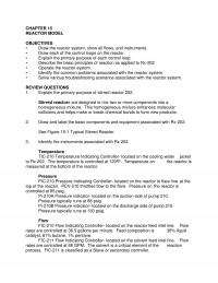 Industrial Engineering Chapter 15 Reactor Model Objectives Draw The Reactor System Show All Flows And