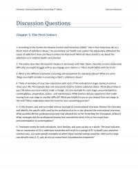 Counseling DQ01 Perkinson Chemical Dependency Counseling Edition Instructor Resource Discussion Questions The First