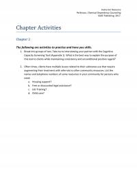 Counseling Chapter 2 Instructor Resource Perkinson Chemical Dependency Counseling Sage Publishing Activities The