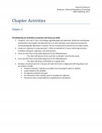 Counseling Chapter 4 Instructor Resource Perkinson Chemical Dependency Counseling Sage Publishing Activities The