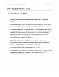 Counseling DQ05 Perkinson Chemical Dependency Counseling Edition Instructor Resource Discussion Questions Individual Treatment