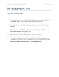 Counseling DQ08 Perkinson Chemical Dependency Counseling Edition Instructor Resource Discussion Questions Recovery Skills
