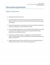 Counseling DQ10 Instructor Resource Perkinson Chemical Dependency Counseling Edition Sage Publishing Discussion Questions