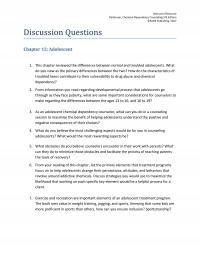 Counseling DQ12 Instructor Resource Perkinson Chemical Dependency Counseling Edition Sage Publishing Discussion Questions
