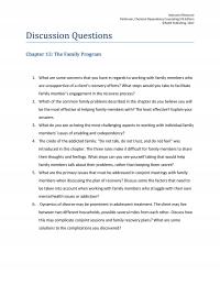 Counseling DQ13 Instructor Resource Perkinson Chemical Dependency Counseling Edition Sage Publishing Discussion Questions