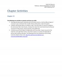 Counseling Chapter 15 Instructor Resource Perkinson Chemical Dependency Counseling Sage Publishing Activities The