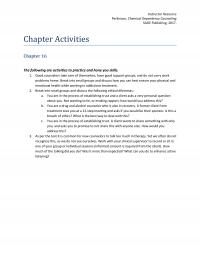 Counseling Chapter 16 Instructor Resource Perkinson Chemical Dependency Counseling Sage Publishing Activities The