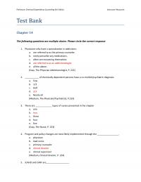 Counseling Perkinson5e_TB14 Perkinson Chemical Dependency Counseling Edition Instructor Resources Test Bank The Following