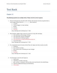 Counseling Perkinson5e_TB15 Perkinson Chemical Dependency Counseling Edition Instructor Resources Test Bank The Following