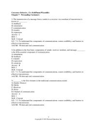 Marketing Chapter 7 Consumer Behavior Schiffman wisenblit Persuading Customers The Transmission Message From Sender Receiver