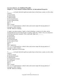 Marketing Chapter 13 Consumer Behavior Schiffman wisenblit Cross cultural Consumer Behavior International Perspective Are Brands That
