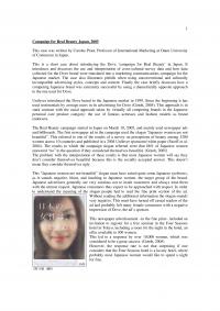 International Business Introduce Campaign For Real Beauty Japan This Case Was Written Carolus Praet Professor