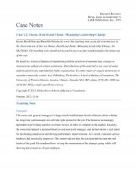 Management Chapter 1 2 Instructor Resource Rowe Cases Leadership Sage Publications Inc Case Notes Case House