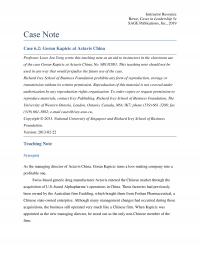 Management Chapter 6 1 Instructor Resource Rowe Cases Leadership Sage Publications Inc Case Note Case Goran