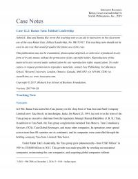 Management Chapter 12 1 Instructor Resource Rowe Cases Leadership Sage Publications Inc Case Notes Case Ratan