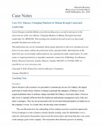 Management Chapter 15 1 Instructor Resource Rowe Cases Leadership Sage Publications Inc Case Notes Case Sibanye