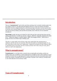 Unemployment Introduction The