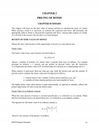 Investments & Securities Chapter 2 Pricing Bonds Summary This Will Focus The Time Value