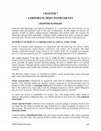 Investments & Securities Chapter 7 Corporate Debt Instruments Summary Corporate Debt Instruments Are Financial Obligations