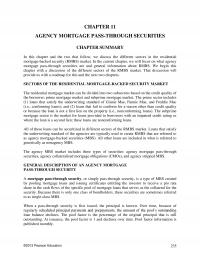 Investments & Securities Chapter 11 Agency Mortgage Passthrough Securities Summary This And The Two