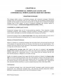 Investments & Securities Chapter 14 Commercial Mortgage Loans And Commercial Mortgagedbacked Securities Summary The Mortgage