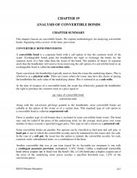 Investments & Securities Chapter 19 Analysis Convertible Bonds Summary This Focuses Convertible Bonds Explain