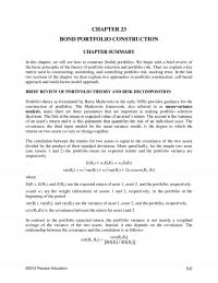 Investments & Securities Chapter 23 Bond Portfolio Construction Summary This Will See How Construct