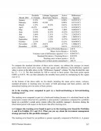 Investments & Securities Chapter 23 Portfolio Lehman Aggregate Active Differences Month Return Bond Index Return Return Squared