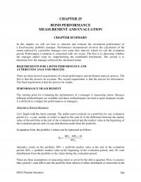 Investments & Securities Chapter 25 Bond Performance Measurement And Evaluation Summary This Will See