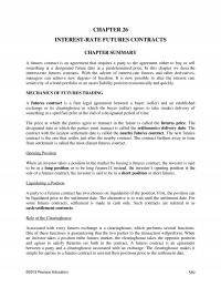 Investments & Securities Chapter 26 Interestrate Futures Contracts Summary Futures Contract Agreement That Requires Party