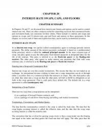 Investments & Securities Chapter 28 Interestrate Swaps Caps And Floors Summary S And Discussed How